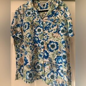Women’s floral Bon Worth size MP button down shirt